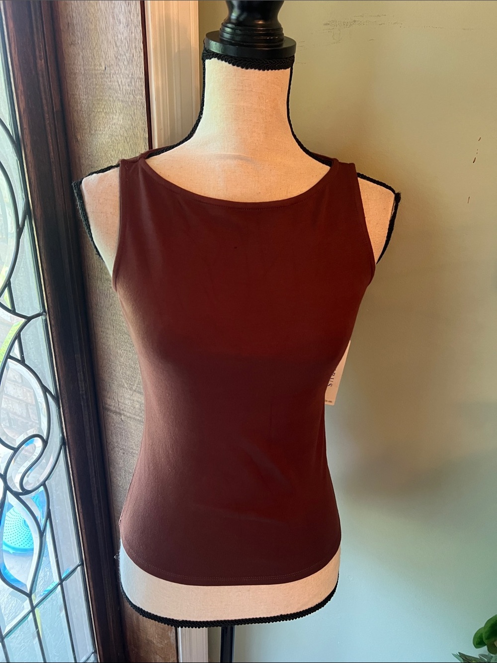 Cyrus Sleeveless Brown Tank Top